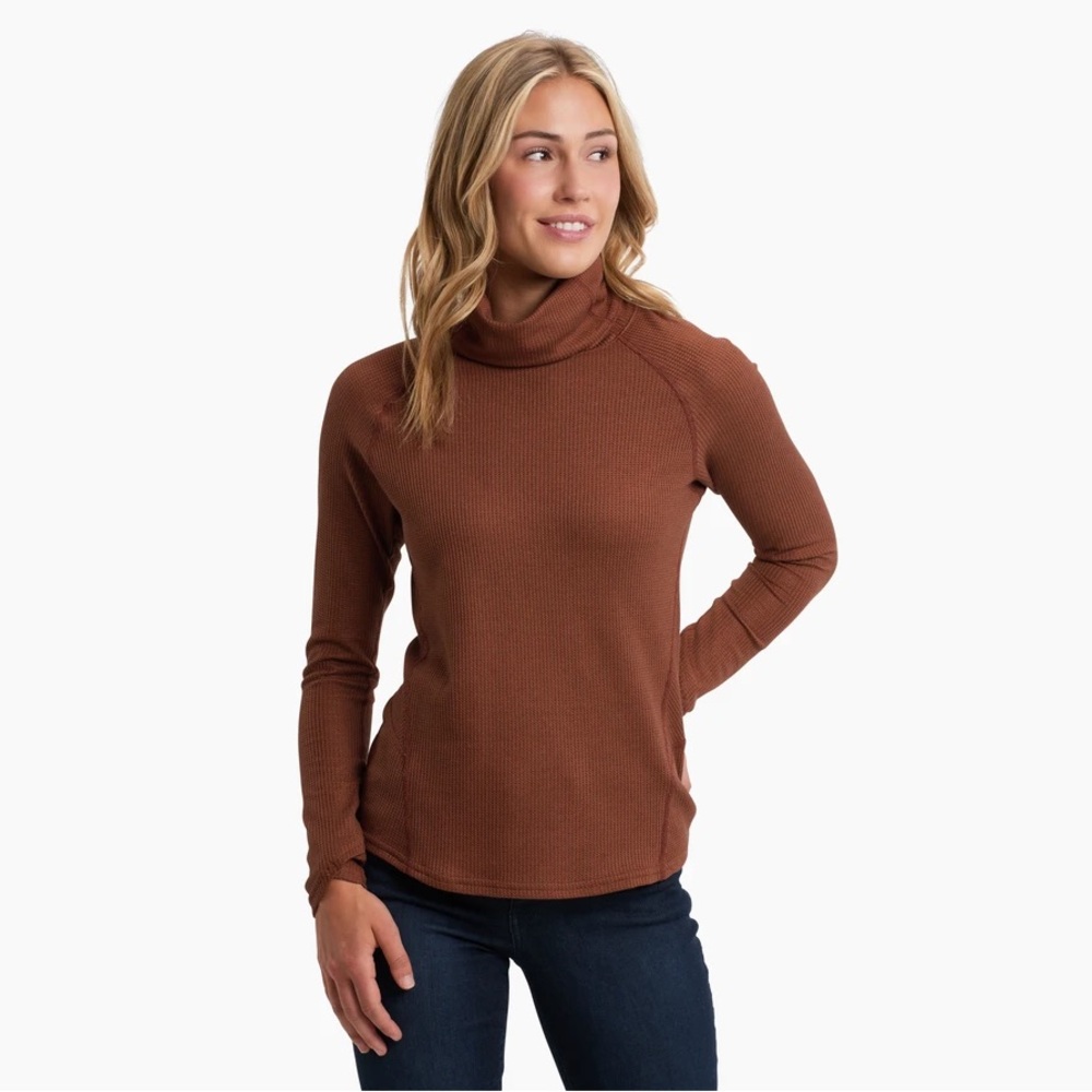 Women's Brown Turtleneck Top